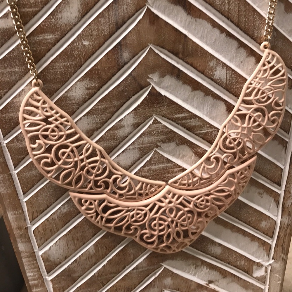 Pale pink statement necklace